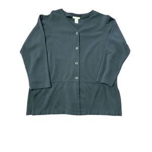 J.Jill Black Button Down Cardigan Medium Fall Casual
